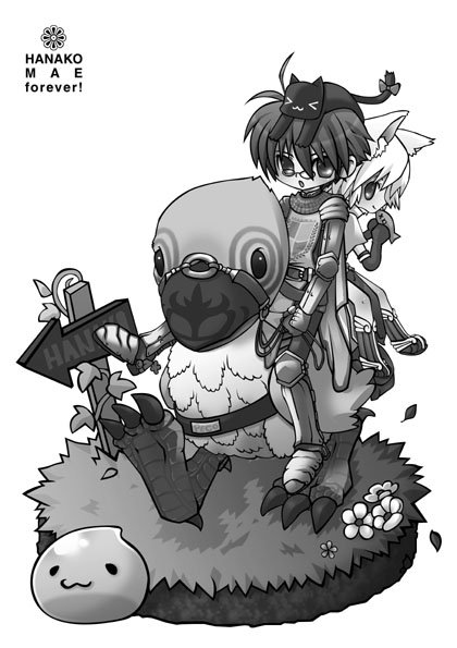 poring, mage, knight, and peco peco (ragnarok online) drawn by kiriri_(vendemiaire)