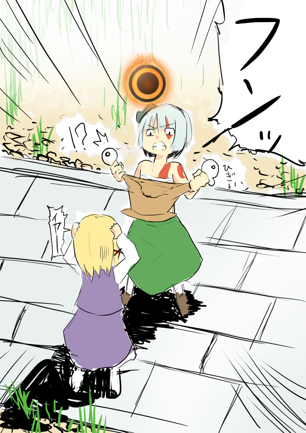 konpaku youmu, moriya suwako, and pyonta (touhou and 1 more) drawn by fuji-k