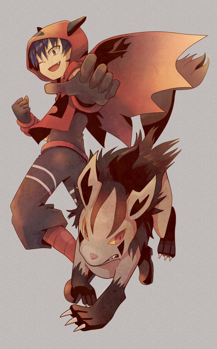 mightyena and tabitha (pokemon and 1 more) drawn by draw-drew-drawn