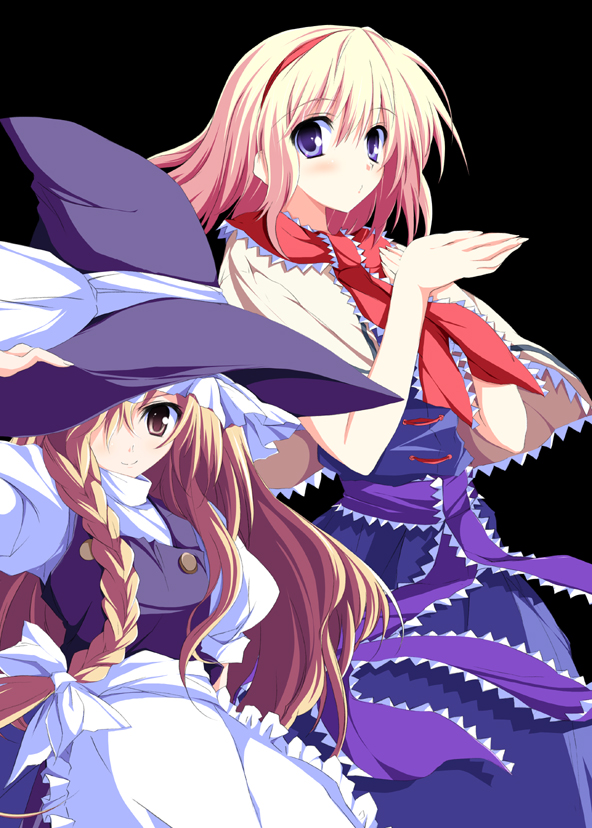 kirisame marisa and alice margatroid (touhou) drawn by tsukinon