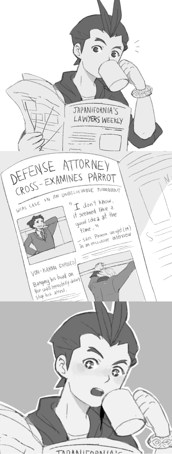 phoenix wright, apollo justice, and manfred von karma (ace attorney and 2 more)