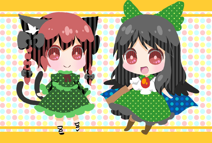 kaenbyou rin and reiuji utsuho (touhou) drawn by umebayashi_saki