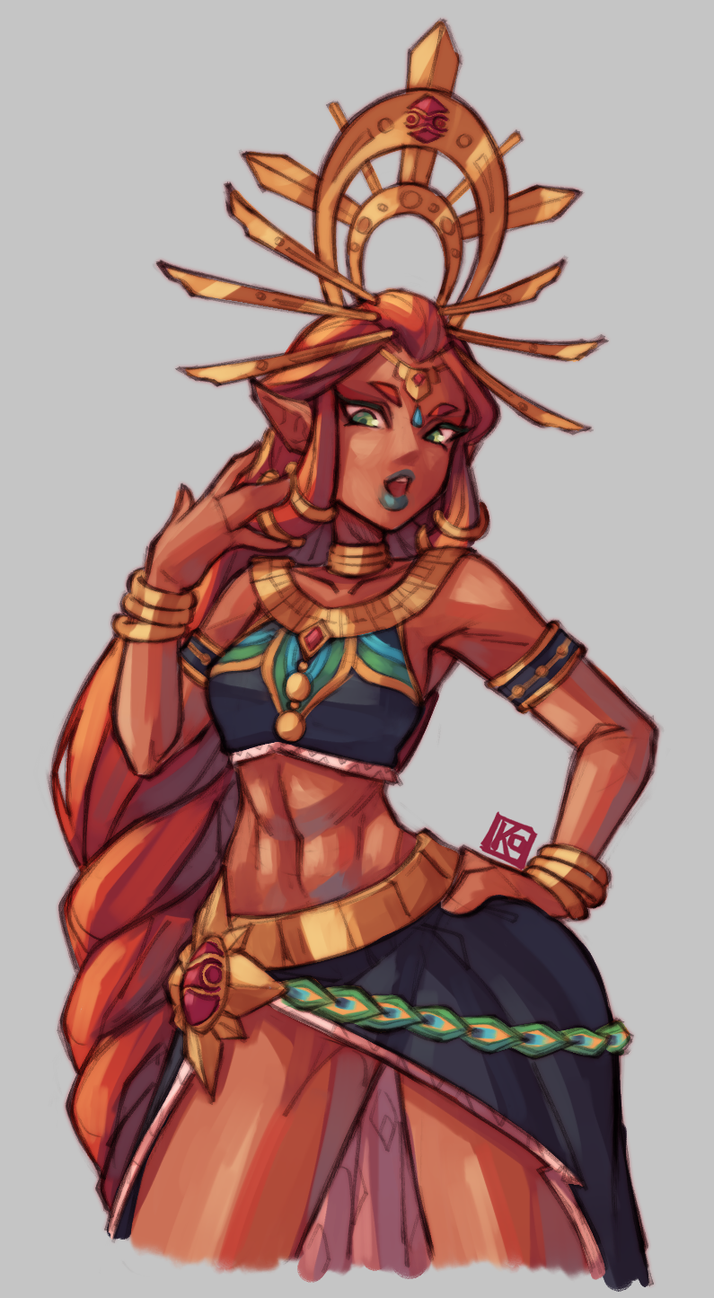 riju (the legend of zelda and 1 more) drawn by kuroi_oni