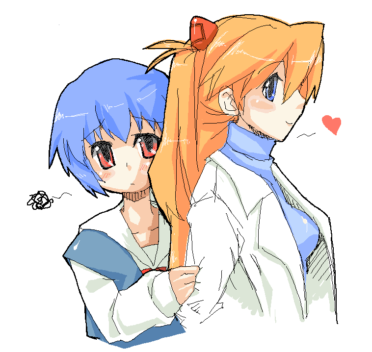 souryuu asuka langley and ayanami rei (neon genesis evangelion) drawn by ro_man