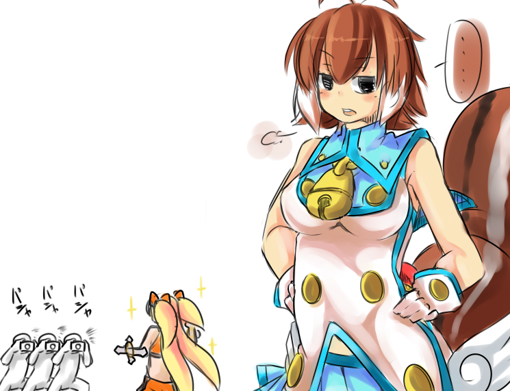 makoto nanaya and platinum the trinity (blazblue) drawn by shinagawa_mikuzu