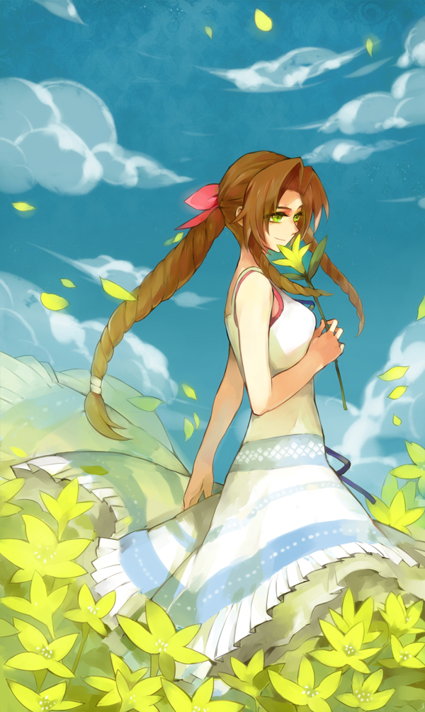 aerith gainsborough (final fantasy and 1 more) drawn by nanjou_(sumeragimishiro)