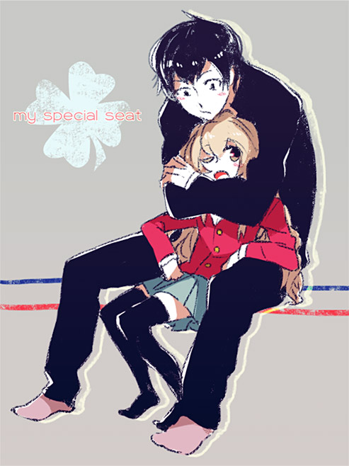 aisaka taiga and takasu ryuuji (toradora!) drawn by chiko_(beroro)