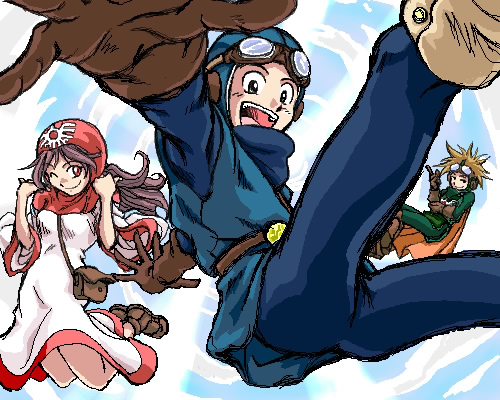 princess of moonbrook, prince of lorasia, and prince of samantoria (dragon quest and 1 more) drawn by hanbu_hantarou