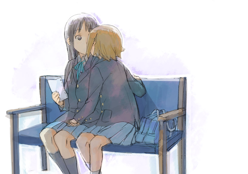 akiyama mio and tainaka ritsu (k-on!) drawn by fukutarou_(enji127)