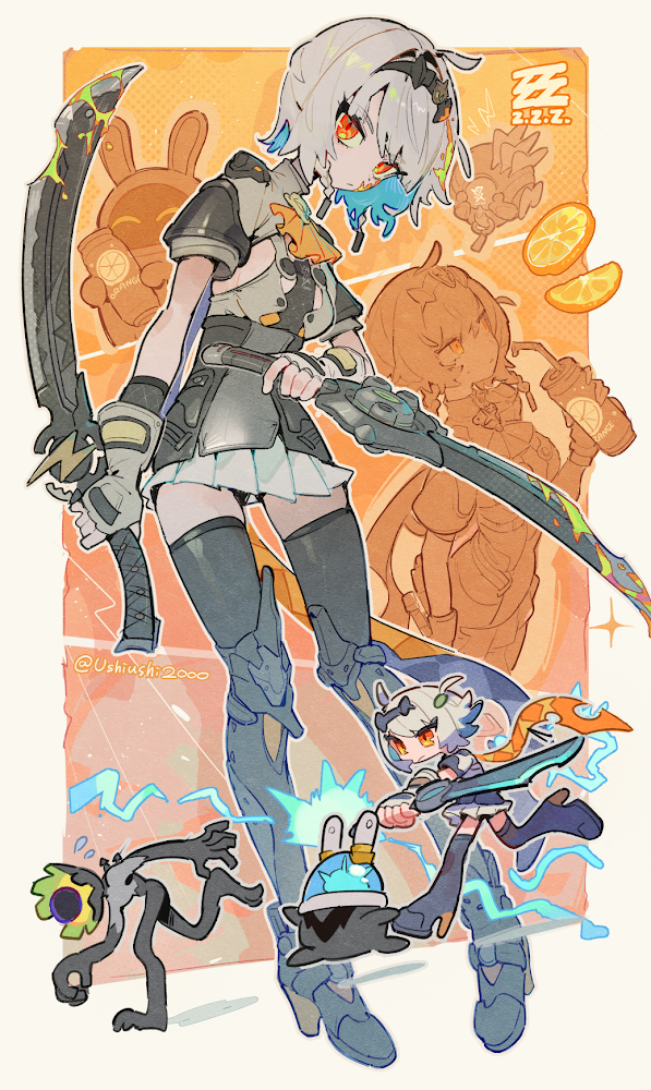 anby demara and plugboo (zenless zone zero) drawn by ushinoki