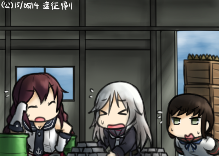 fubuki, fubuki kai ni, noshiro, and kikuzuki (kantai collection) drawn by hamu_koutarou