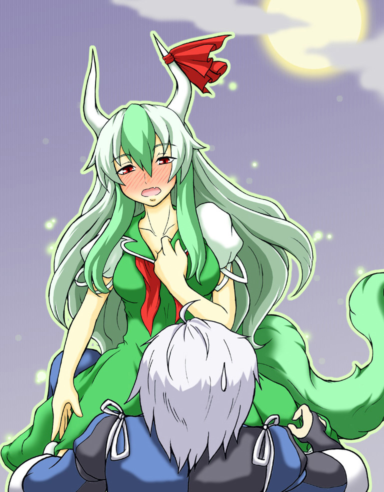 kamishirasawa keine, morichika rinnosuke, and ex-keine (touhou) drawn by shinadume