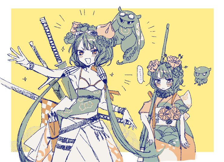 katsushika hokusai and tokitarou (fate and 1 more) drawn by katagiri_(mighty_swing)