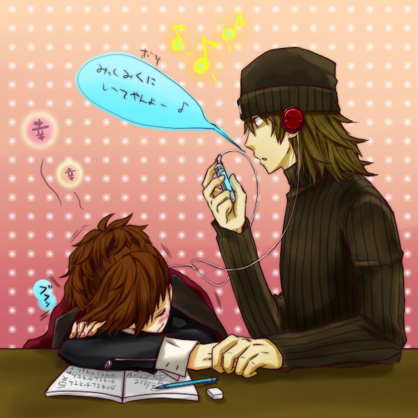 shiomi kotone and aragaki shinjirou (vocaloid and 3 more) drawn by kamiyu_(no_17)
