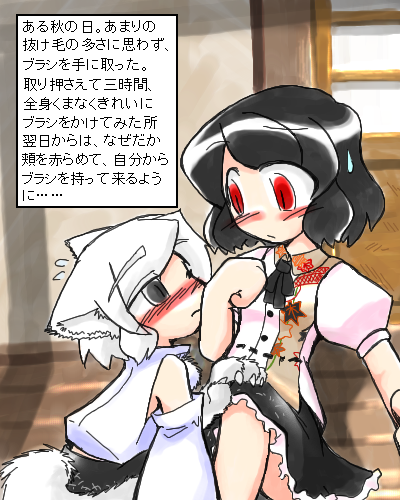 shameimaru aya and inubashiri momiji (touhou) drawn by ookami_inu_(werwolf)