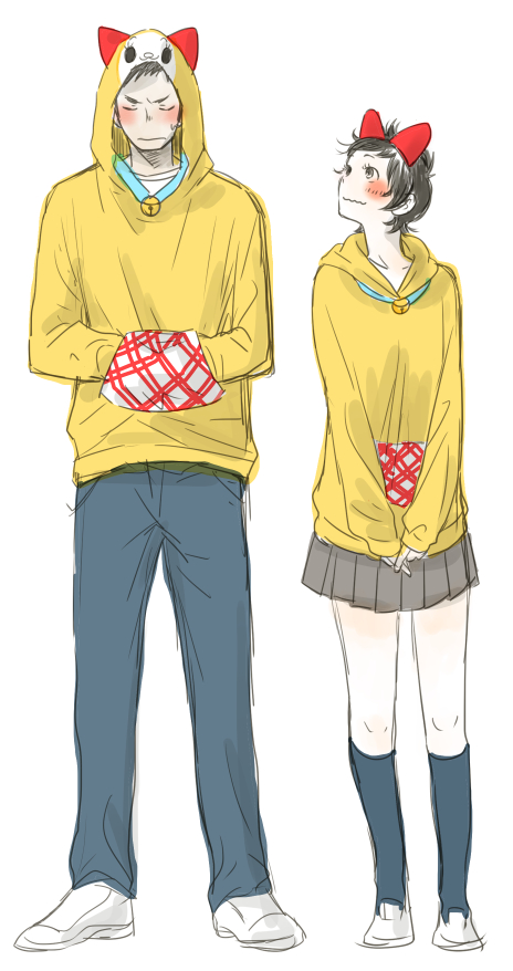 sawamura daichi, dorami, and michimiya yui (haikyuu!! and 1 more) drawn by imamiya