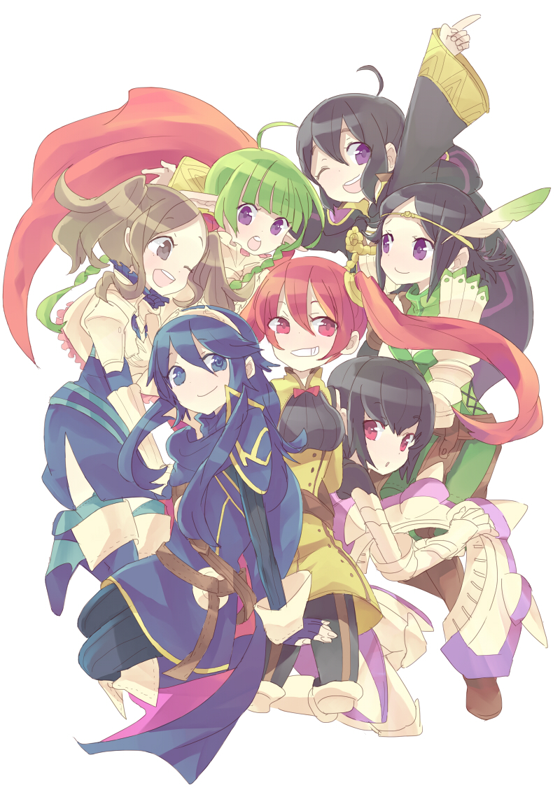 lucina, female morgan, severa, nah, noire, and 2 more (fire emblem and 1 more) drawn by satori