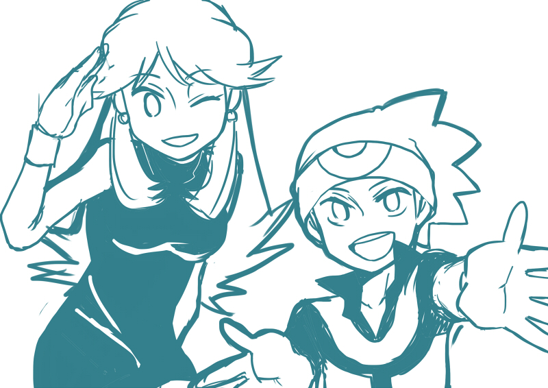brendan and green (pokemon and 1 more) drawn by shirou_(vista)