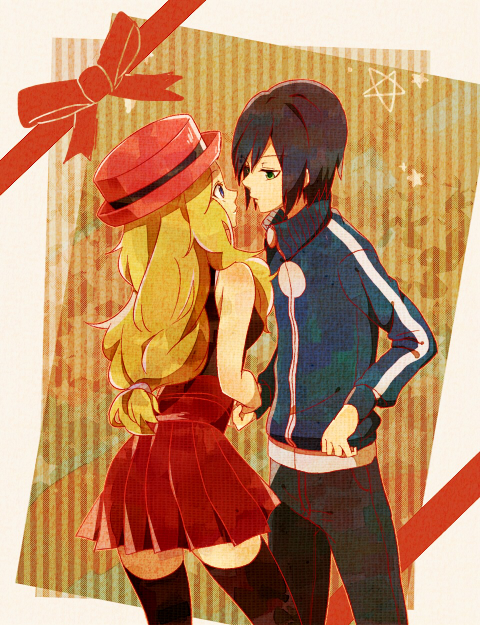serena and calem (pokemon and 1 more) drawn by nakaba_(mode)