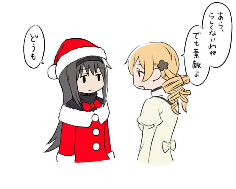 akemi homura and tomoe mami (mahou shoujo madoka magica) drawn by oda_takayuki