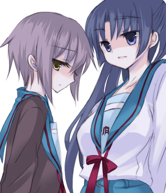 nagato yuki and asakura ryoko (suzumiya haruhi no yuuutsu) drawn by yatosaki_haru