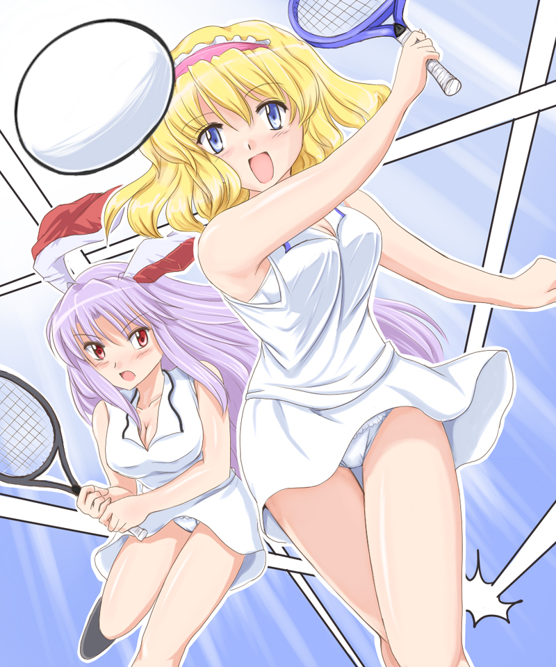 alice margatroid and reisen udongein inaba (touhou) drawn by flx