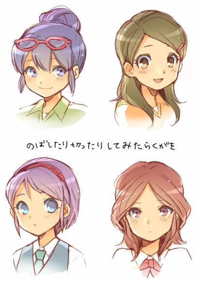 otonashi haruna, raimon natsumi, kudou fuyuka, and kino aki (inazuma eleven) drawn by orionis