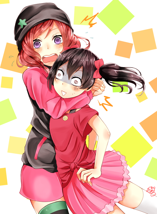 nishikino maki and yazawa nico (love live! and 1 more) drawn by narushima_kanna
