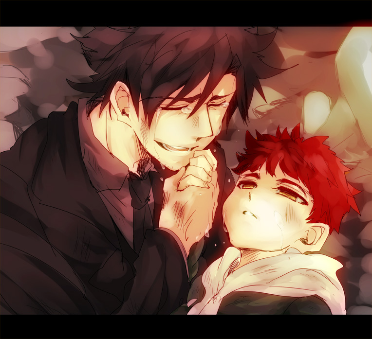 emiya shirou and emiya kiritsugu (fate and 2 more) drawn by warakusa