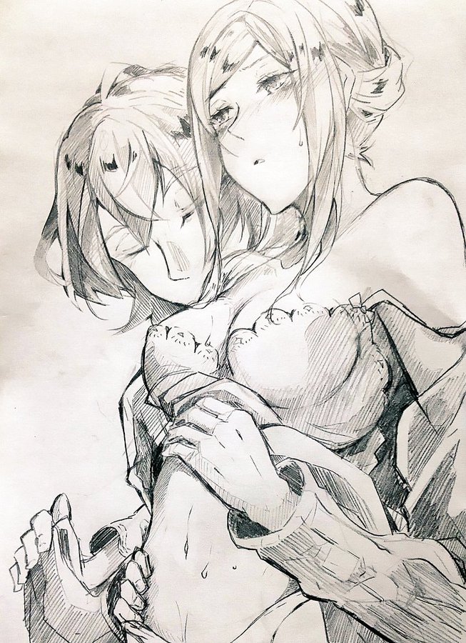 edelgard von hresvelg and male byleth (fire emblem and 1 more) drawn by shiratsu_(white-seaside)