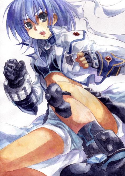 subaru nakajima, revolver knuckle, and mach caliber (lyrical nanoha and 1 more) drawn by kouno_hikaru