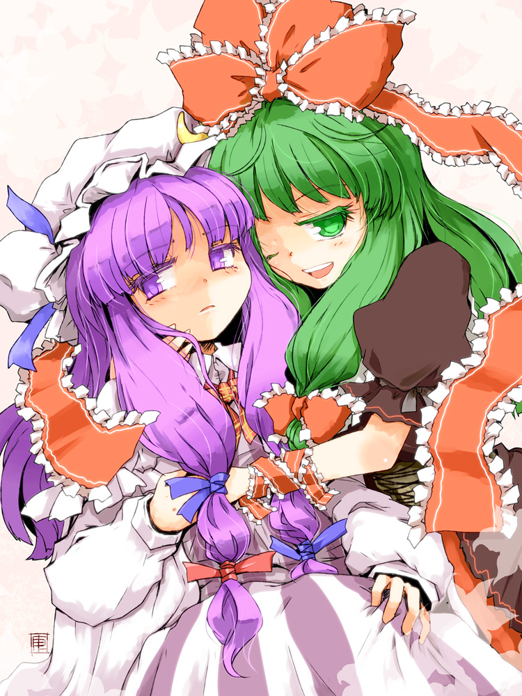 patchouli knowledge and kagiyama hina (touhou) drawn by kanoe_soushi
