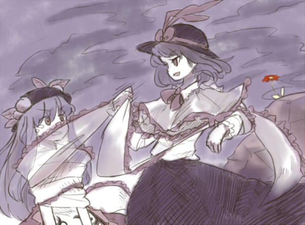 hinanawi tenshi and nagae iku (touhou) drawn by as_(ashyblown)