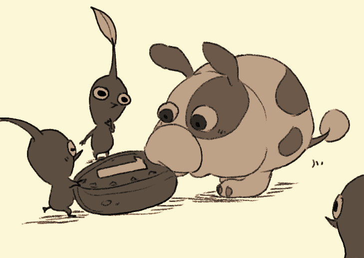 red pikmin and moss (pikmin and 1 more) drawn by usuba_(hatomugip)