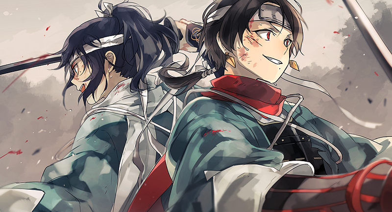 kashuu kiyomitsu and yamato-no-kami yasusada (touken ranbu) drawn by nuriko-kun