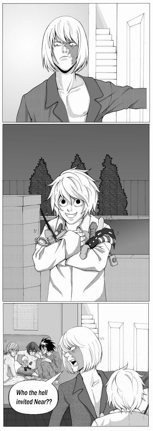 yagami light, l, near, mello, and matt (death note)