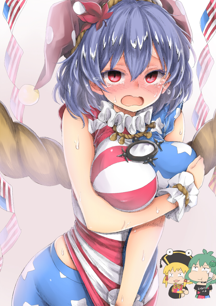 kochiya sanae, moriya suwako, yasaka kanako, clownpiece, junko, and 1 more (touhou) drawn by chikado