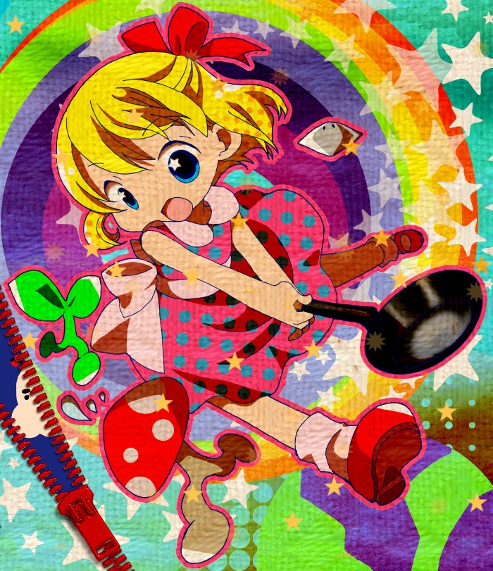 paula, doseisan, ramblin' evil mushroom, and mobile sprout (mother and 1 more) drawn by naruki