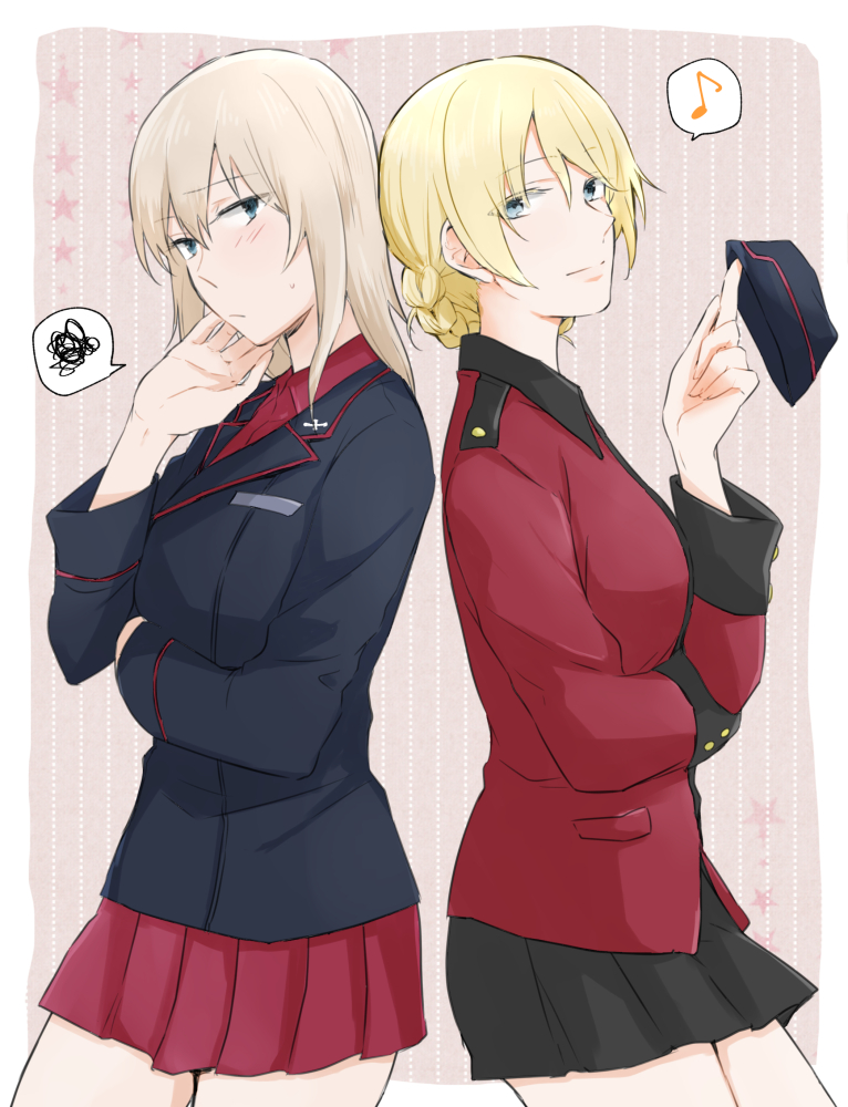 darjeeling and itsumi erika (girls und panzer) drawn by yuuhi_(arcadia)