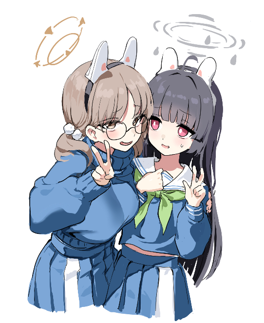 miyu and moe (blue archive) drawn by dorok