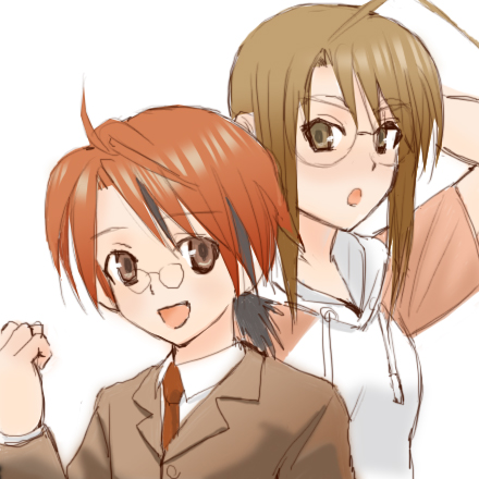 negi springfield and hasegawa chisame (mahou sensei negima!) drawn by kajiki_nora