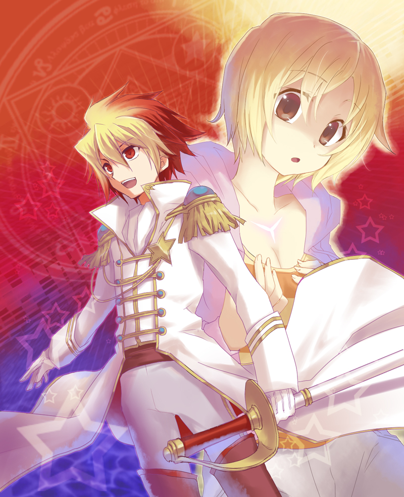 tsunashi takuto and agemaki wako (star driver) drawn by soukuu_kizuna