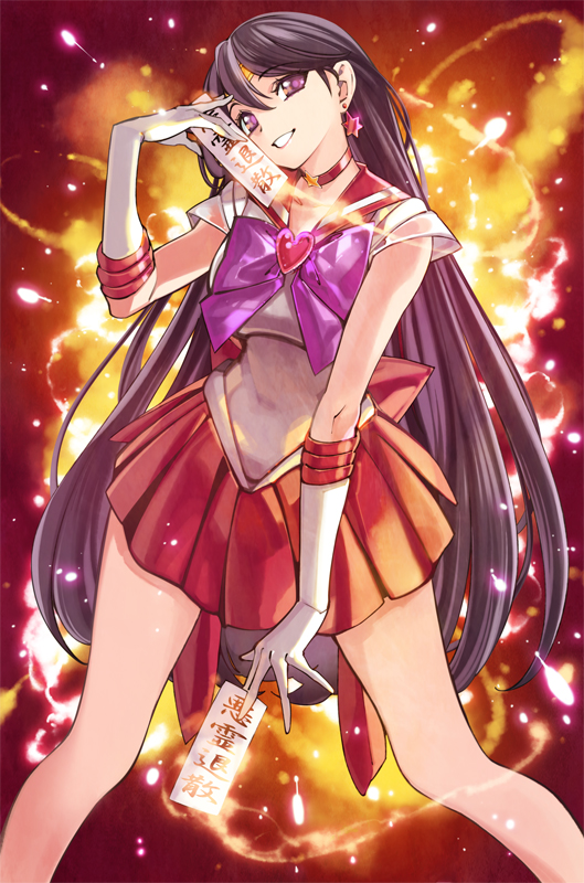 hino rei, sailor mars, and super sailor mars (bishoujo senshi sailor moon) drawn by popqn