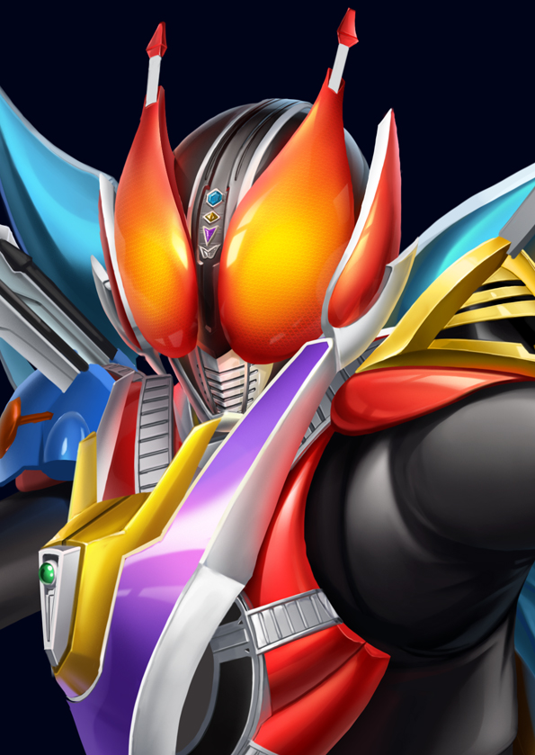 kamen rider den-o and kamen rider den-o super climax form (kamen rider and 2 more) drawn by hokuto_(hokuto_pk)