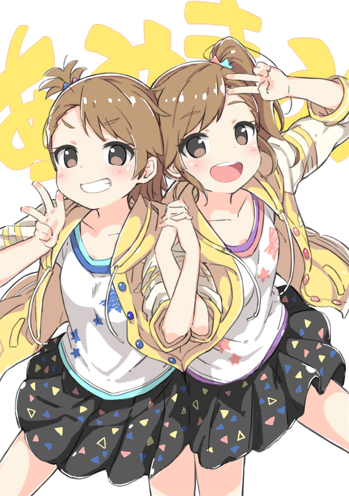 futami mami and futami ami (idolmaster and 2 more) drawn by kuresuku_(lessons)