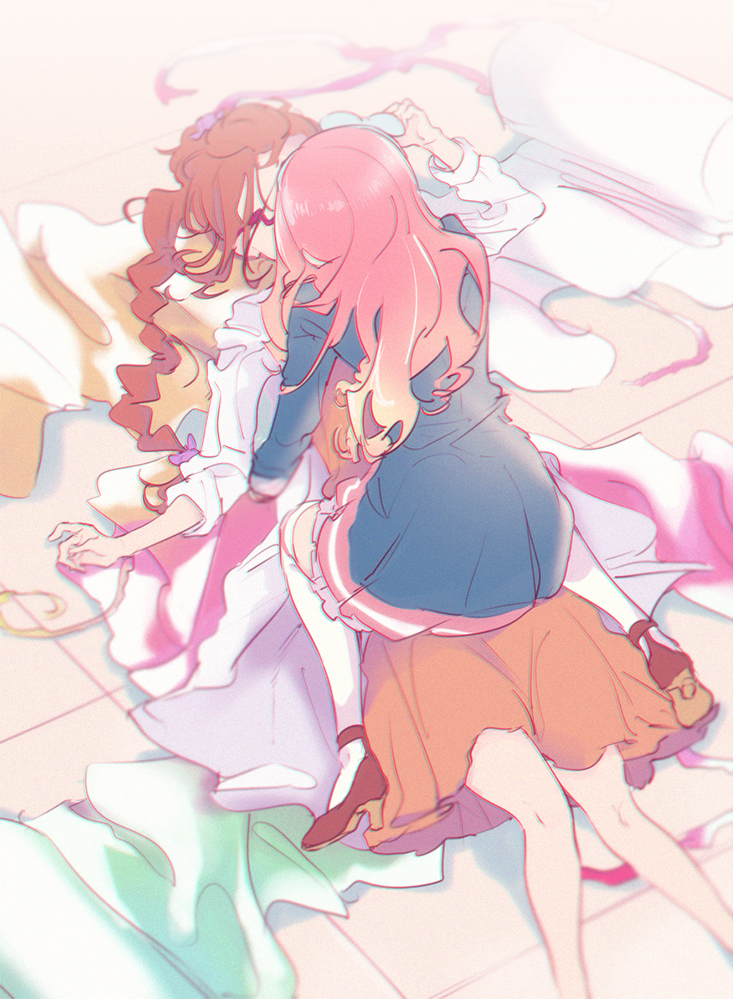 yuki aine and hachiya chiharu (aikatsu! and 1 more) drawn by shiontaso