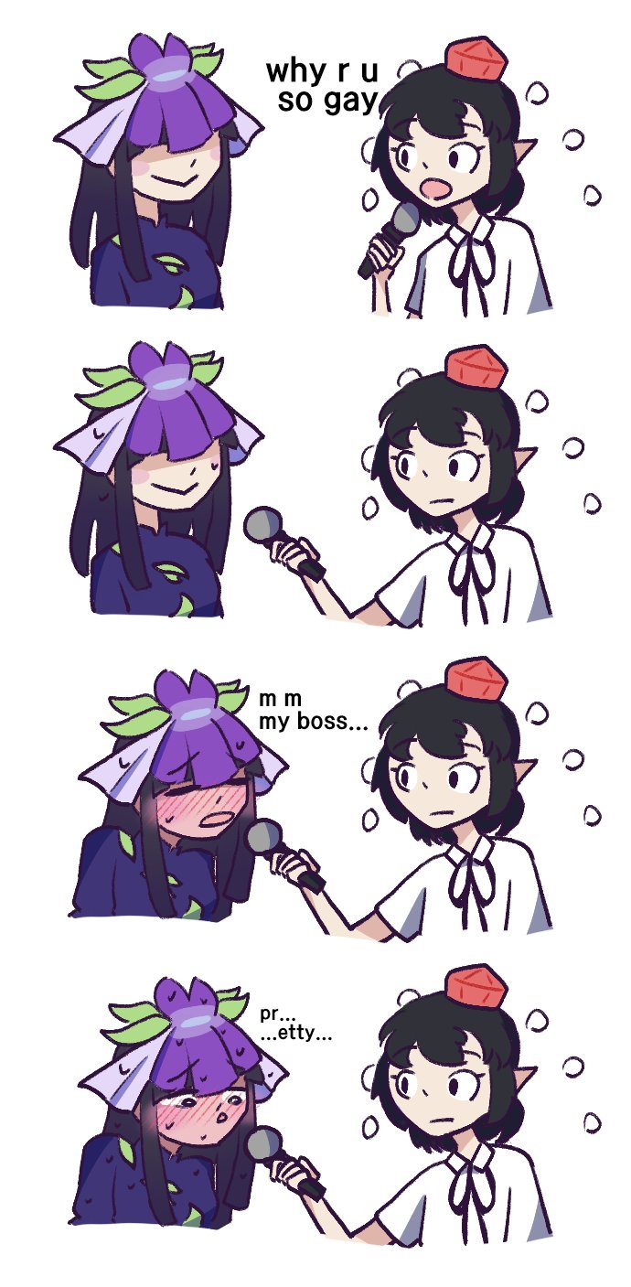 shameimaru aya and yomotsu hisami (touhou and 1 more) drawn by np2hu