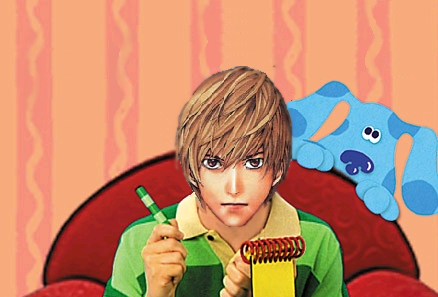 yagami light, blue, and steve (real life and 2 more)