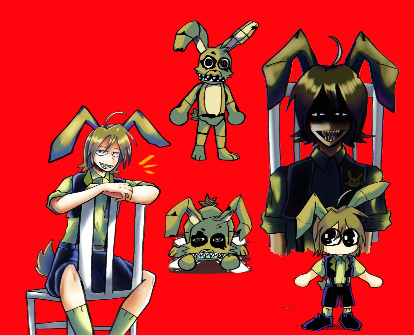 plushtrap (five nights at freddy's and 2 more) drawn by sonasan