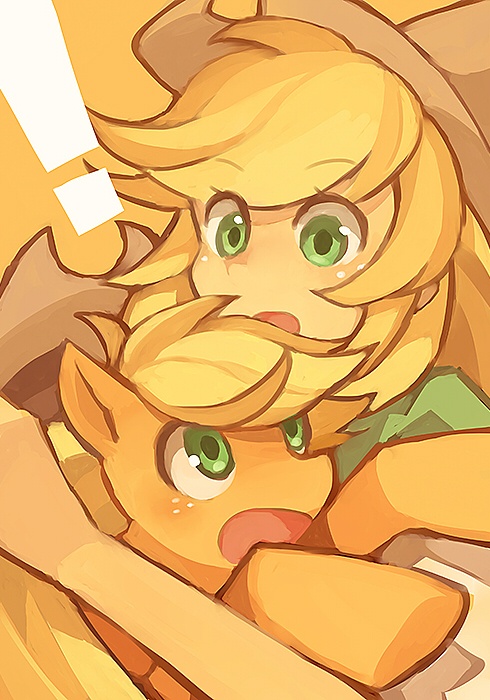 applejack (my little pony and 1 more) drawn by yow